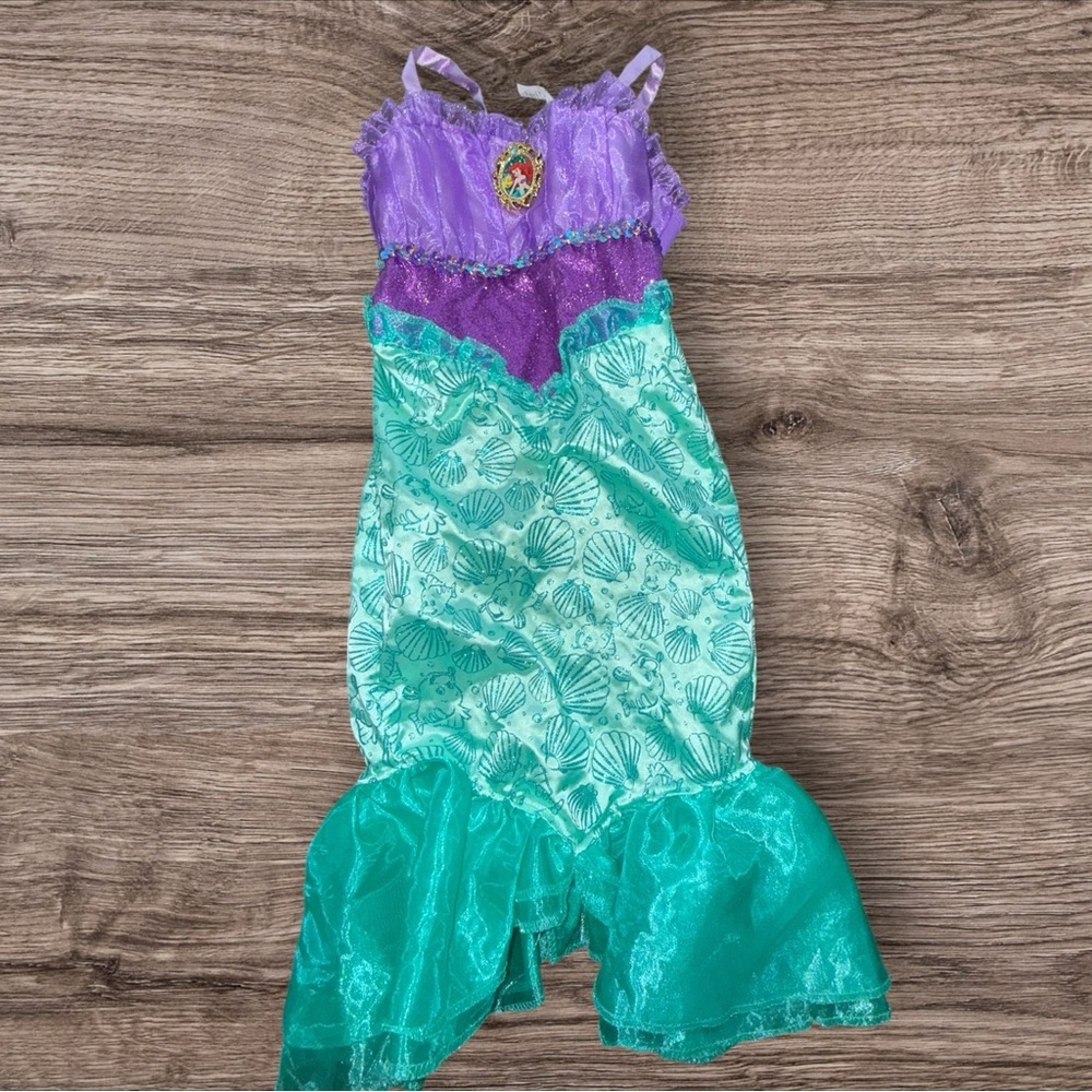 Disney Ariel Little Mermaid Costume Dress Purple Green Mermaid Fantasy Play 4–6X